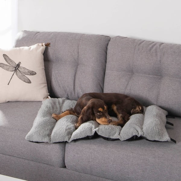 Pătură neagră pentru câini din sherpa 50x80 cm – Love Story-image-1