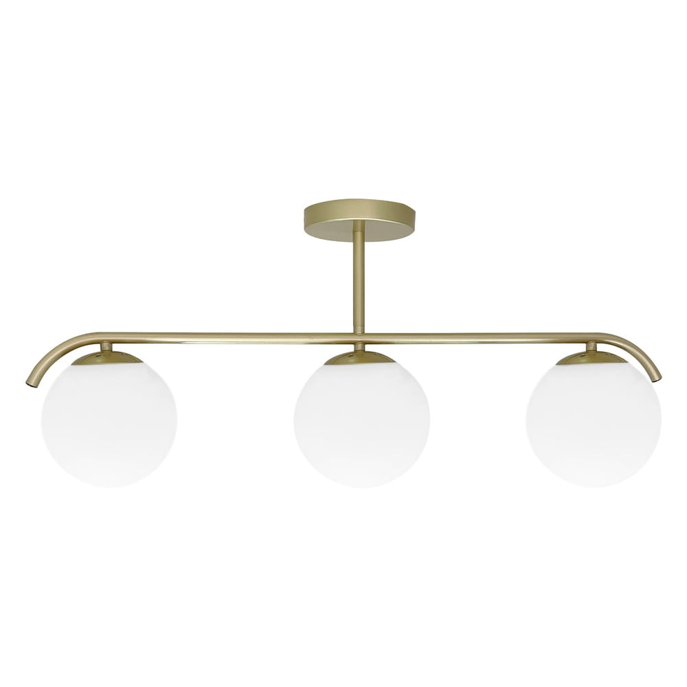 Plafonieră albă/aurie cu abajur din sticlă 15x69 cm Amadeo – Candellux Lighting