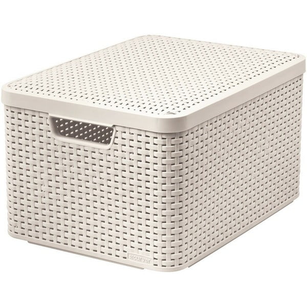 Cutie de depozitare crem din plastic cu capac 33x44,5x25 cm Style – Curver