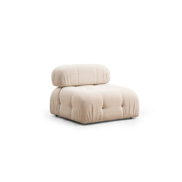 Modul pentru canapea crem cu tapițerie din stofă bouclé (de mijloc) Bubble – Artie