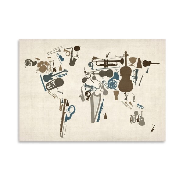 Poster Americanflat Musical Map, 42 x 30 cm