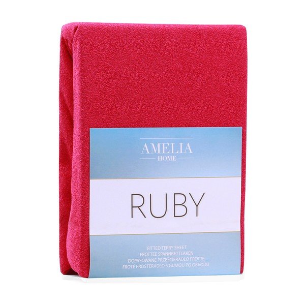 Cearceaf elastic AmeliaHome Ruby, 200 x 140-160 cm, roșu bordo-image-1