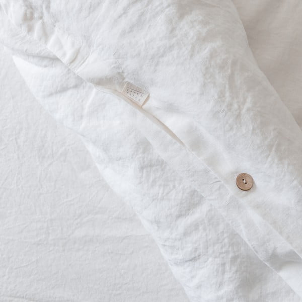 Lenjerie de pat albă din amestec de in pentru pat dublu/extinsă 240x220 cm – Linen Tales-image-3