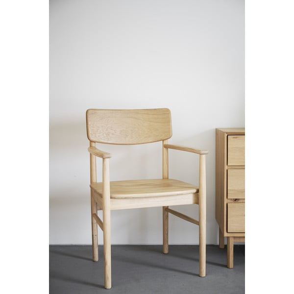 Scaun de dining în culoare naturală din lemn de stejar Maidstone – Rowico-image-1