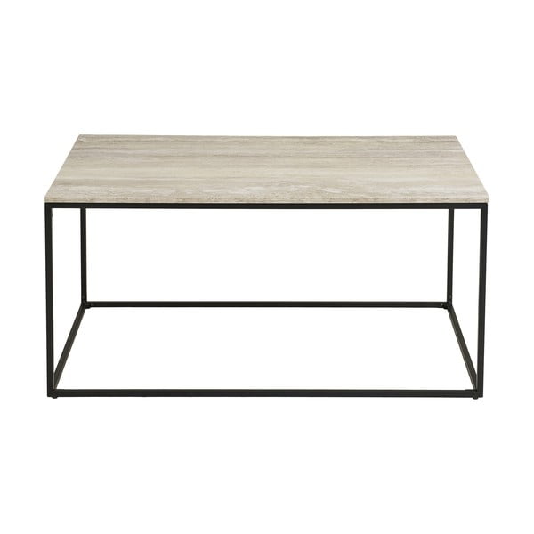 Măsuță de cafea neagră/bej cu aspect de piatră 60x90 cm Vita – House Nordic-image-2