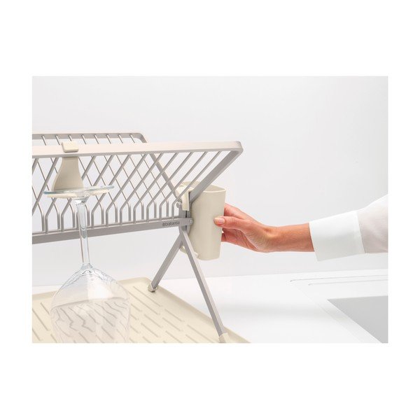 Scurgător de vase bej cu două nivele din metal 42x51 cm – Brabantia-image-2