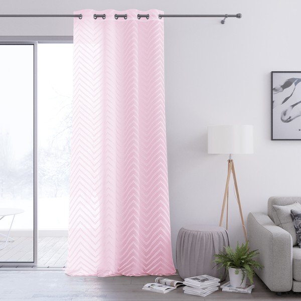 Perdea AmeliaHome Molisa Eyelets, 140 x 250 cm, roz-image-2