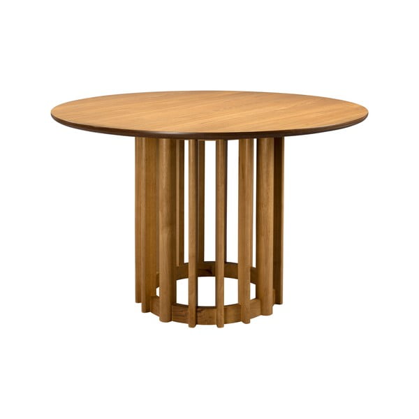 Masă de dining rotundă cu blat cu aspect de lemn de stejar ø 120 cm Barlet – Dutchbone