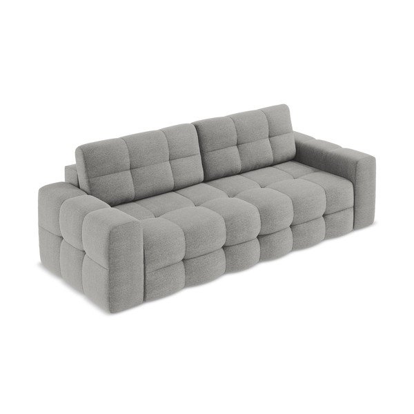 Canapea gri extensibilă cu tapițerie din țesătură bouclé 255 cm Milu – Makamii-image-2