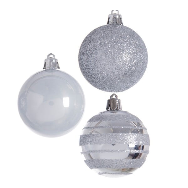 Set 6 globuri Ixia Christmas, argintiu