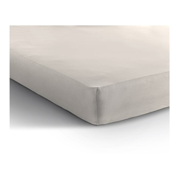 Cearșaf de pat din bumbac ranforsat Zensation Zen, 90 x 200 cm, crem - alb