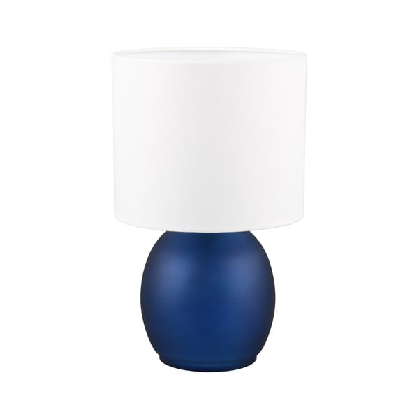 Veioză albă/albastră cu abajur textil (înălțime 29 cm) Vela – Trio-image-1