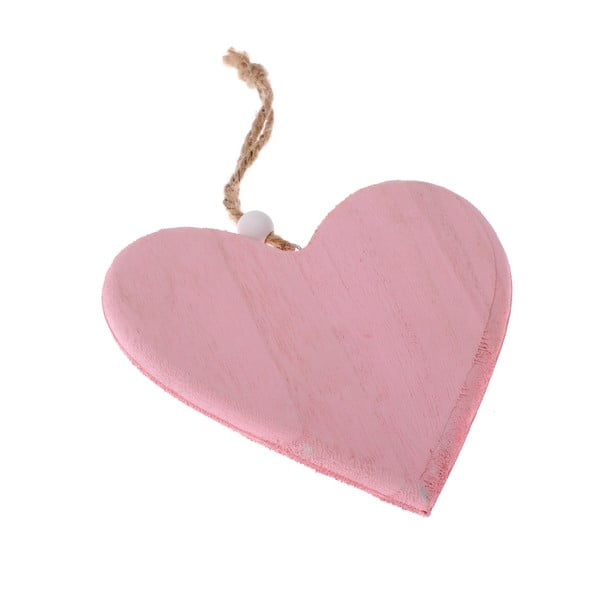 Decorațiune de agățat din lemn Dakls So Cute Heart, roz