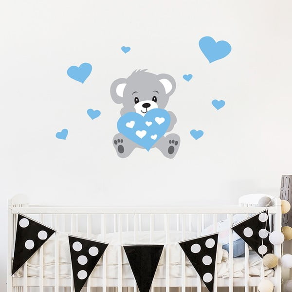 Autocolant pentru perete Ambiance Teddy Blue-image-1