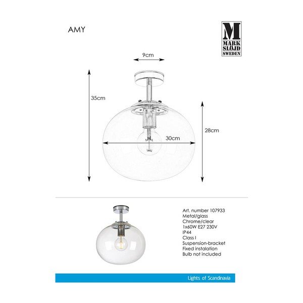 Plafonieră Markslöjd Amy 1L, transparent-image-1