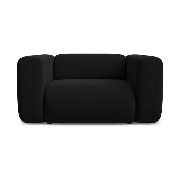 Fotoliu negru cu tapițerie din catifea Ekahi – Makamii-image-2