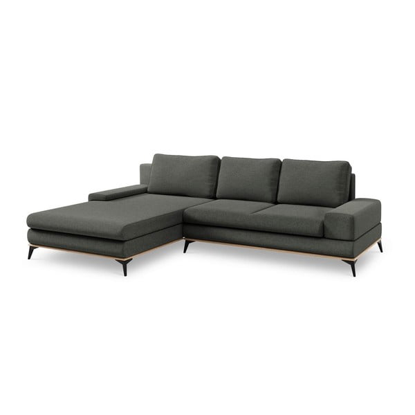 Colțar extensibil cu șezlong pe partea stângă Windsor & Co Sofas Planet, gri închis-image-2