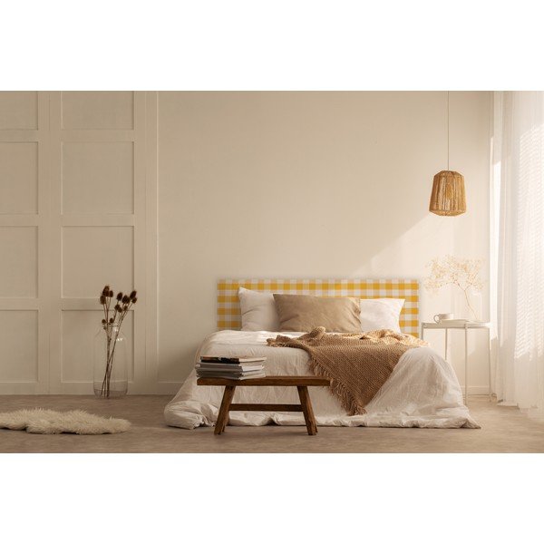 Tăblie de pat galbenă tapițată 165x52 cm Billie – Really Nice Things-image-2