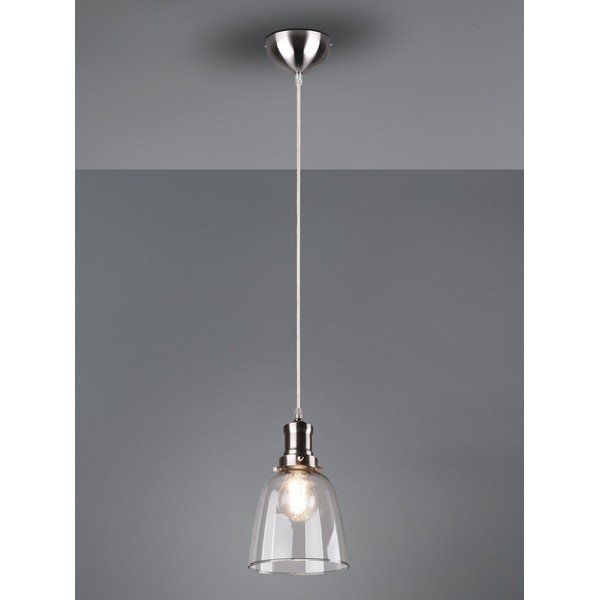 Lustră argintie cu abajur din sticlă ø 14 cm Vita – Reality-image-1