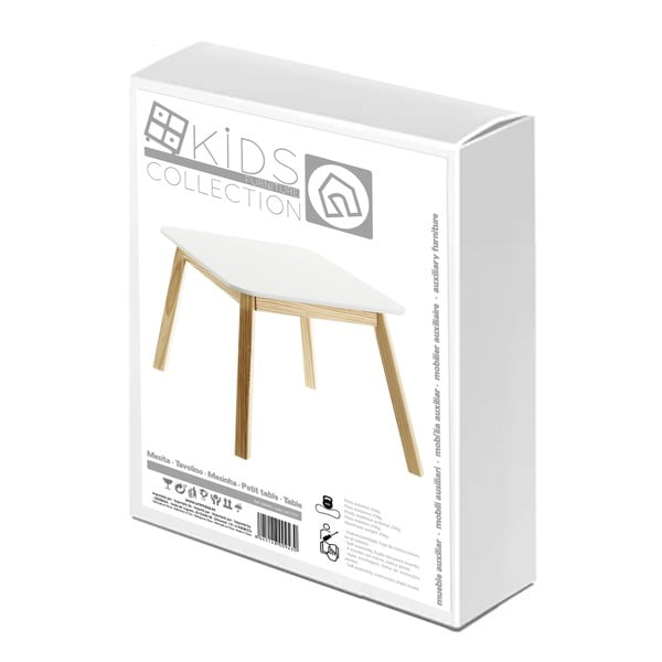 Măsuță pentru copii cu blat alb 55x55 cm – Casa Selección-image-4