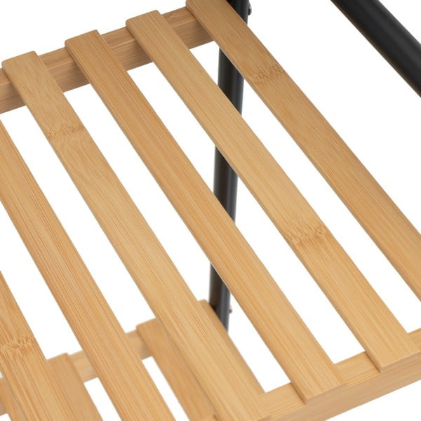 Etajeră neagră/în culoare naturală din bambus 30x75 cm – Casa Selección-image-2