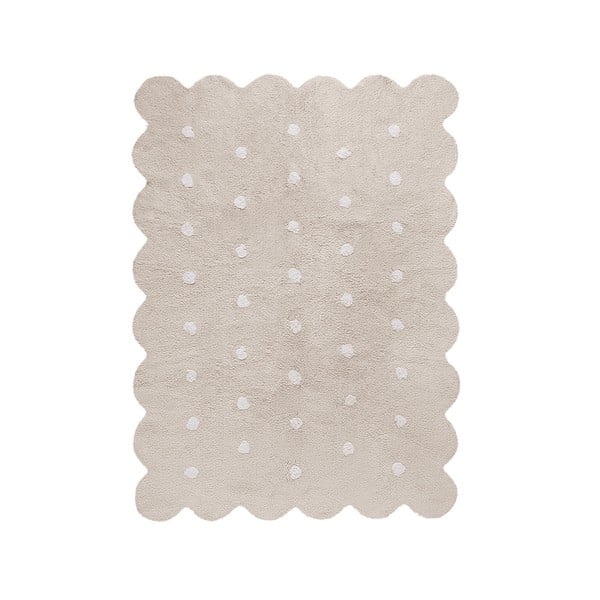 Covor pentru copii bej lavabil/țesut manual din bumbac 120x160 cm Biscuit Beige – Lorena Canals