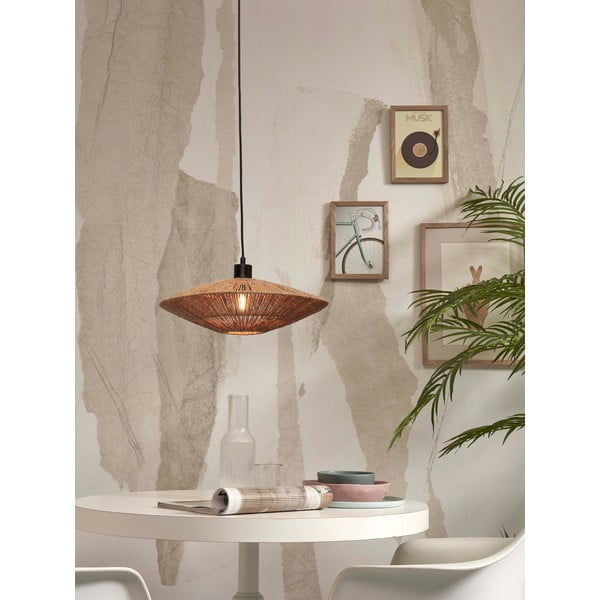 Lustră în culoare naturală cu abajur din iută ø 40 cm Iguazu – Good&Mojo-image-3
