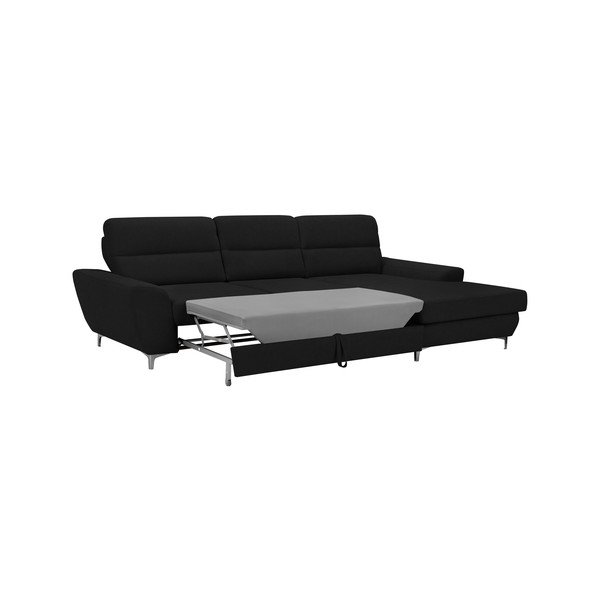 Canapea extensibilă Windsor & Co Sofas Omega, negru, partea dreaptă-image-3