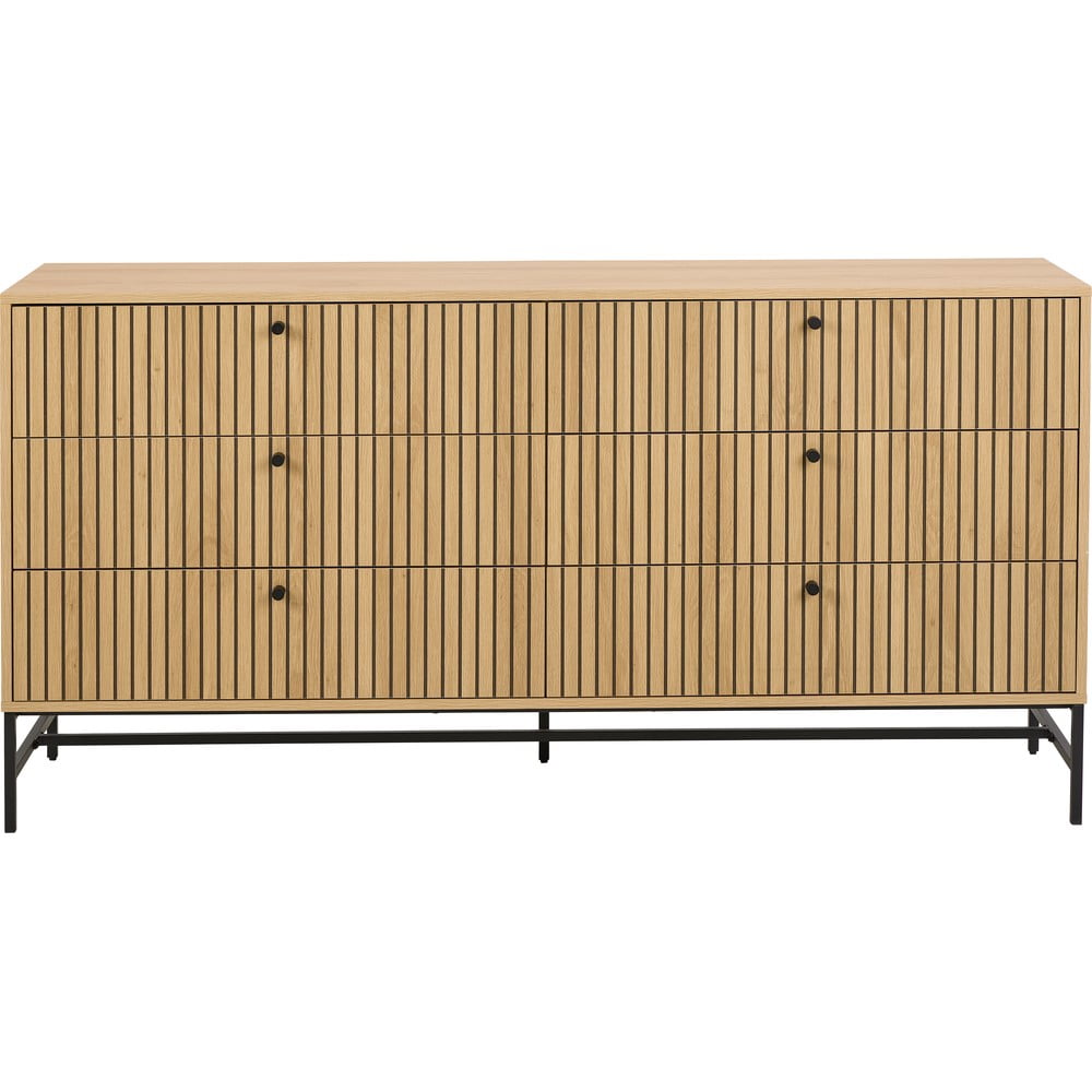 Comodă în culoare naturală cu aspect de lemn de stejar 158x80x40 cm Albany – Actona