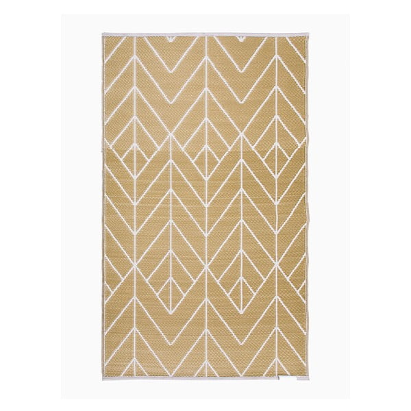 Covor reversibil pentru exterior din plastic reciclat Fab Hab Sydney, 90 x 150 cm, bej - galben-image-1