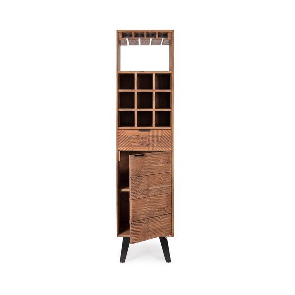 Dulap vinotecă în culoare naturală din lemn de acacia 45x180x40 cm Isar – Bizzotto-image-1