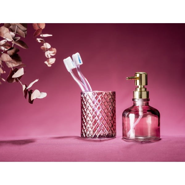 Suport pentru periuța de dinți roz închis din sticlă Atessa – Wenko-image-4