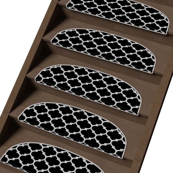 Covorașe pentru scări negre-albe 16 buc. 20x65 cm Madalyon – Vitaus-image-1