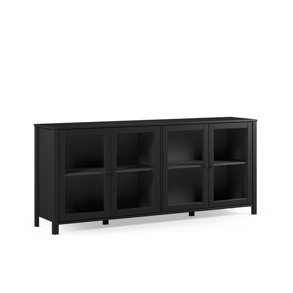 Vitrină neagră din lemn de pin 186x80x40 cm Alessandra – Marckeric