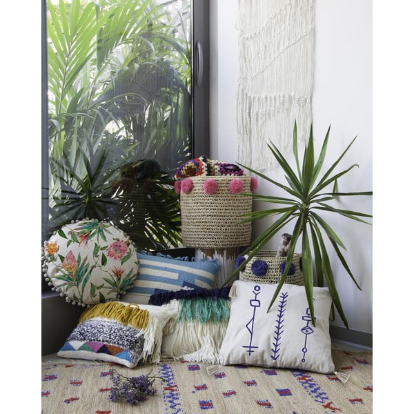 Pernă decorativă rotundă Madre Selva Flores Mixtas, ø 45 cm-image-1