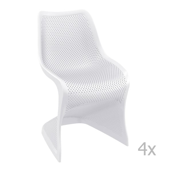 Set 4 scaune grădină Resol Bloom, alb 