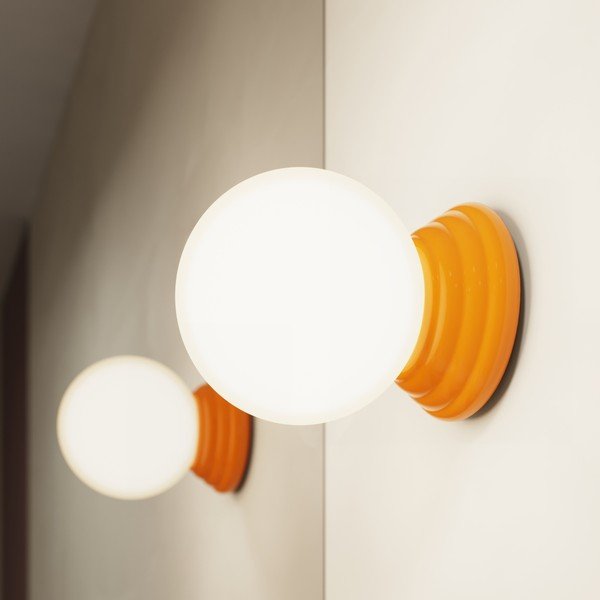 Aplică de perete portocalie din ceramică ø 12 cm Farsa – Sollux-image-2