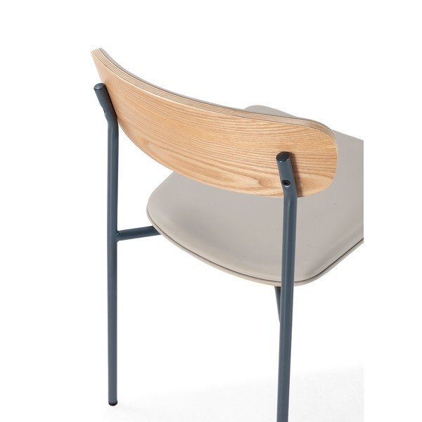 Scaune de dining bej stivuibile 2 buc. tapițate Saula – Marckeric-image-4