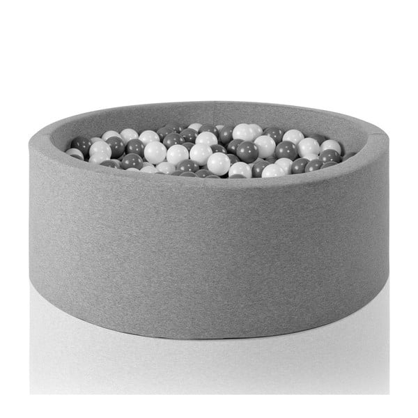 Piscină rotundă pentru copii cu 200 de mingi Misioo, 90 x 40 cm, gri deschis