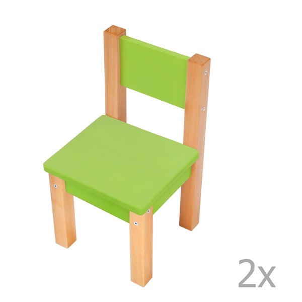 Set 2 scaune pentru copii Mobi furniture Mario, verde