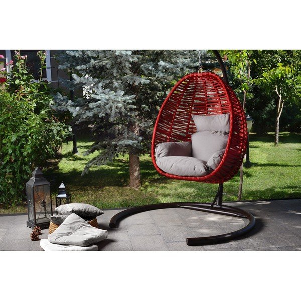 Fotoliu suspendat de grădină  roșu/gri Findik – Floriane Garden-image-4