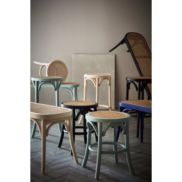 Scaun tip taburet negru din ratan Koster – Jotex-image-2