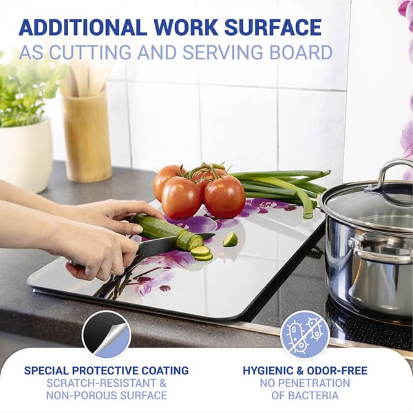 Set 2 protecții din sticlă pentru aragaz Wenko Orchid, 52 x 30 cm-image-4