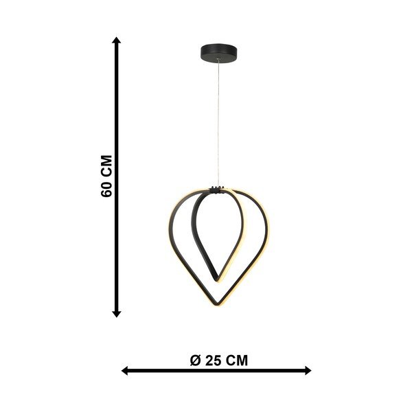 Lustră neagră LED din metal ø 33 cm Pars – Squid Lighting-image-4