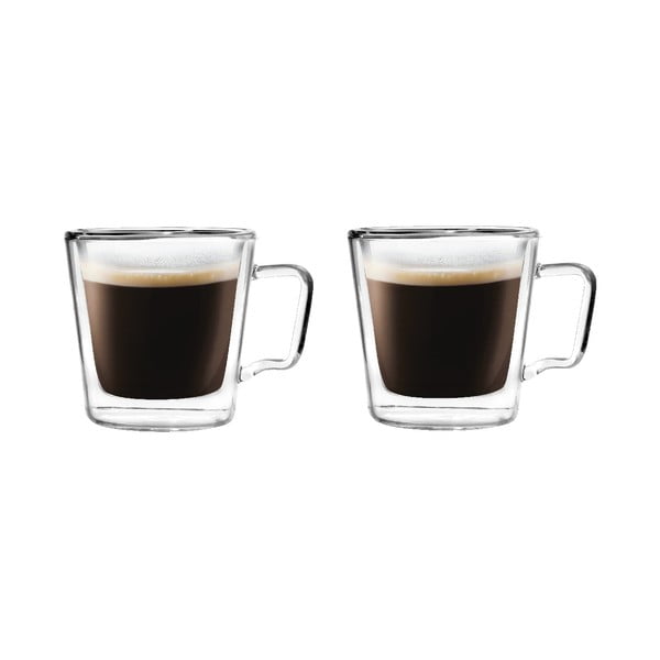 Căni 2 buc. pentru espresso/cu perete dublu din sticlă 80 ml Diva – Vialli Design-image-1