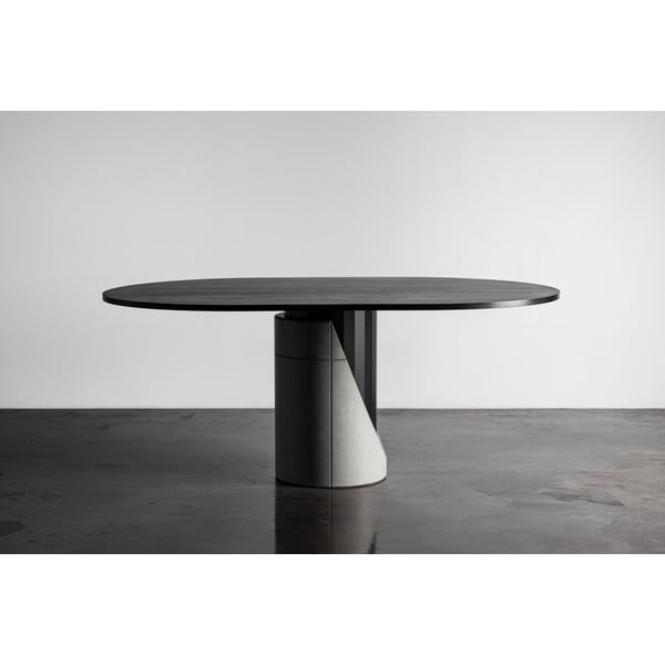 Masă dining cu blat cu aspect de lemn de stejar 180x120 cm Sharp - Lyon Béton-image-3