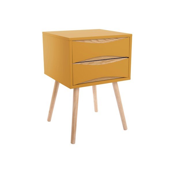 Noptieră cu 2 sertare Leitmotiv Cabinet Buoyant, galben