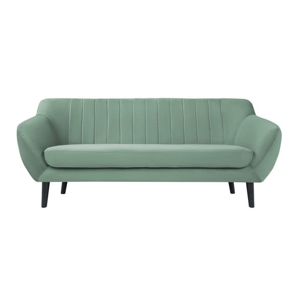 Canapea cu 2 locuri și picioare negre Mazzini Sofas Toscane, verde mentă