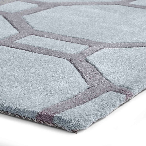 Covor Think Rugs Tile, 120 x 170 cm, albastru-gri-image-1