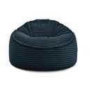 Fotoliu bean bag albastru închis cu tapițerie din catifea reiată Socrate – Bobochic Paris